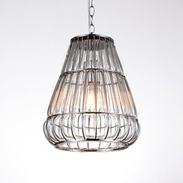 Lustre moderno contemporâneo de vidro cromado