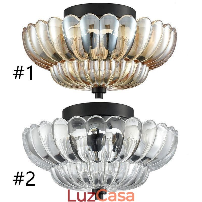 Luminária de teto moderna e simples com base de lótus embutida