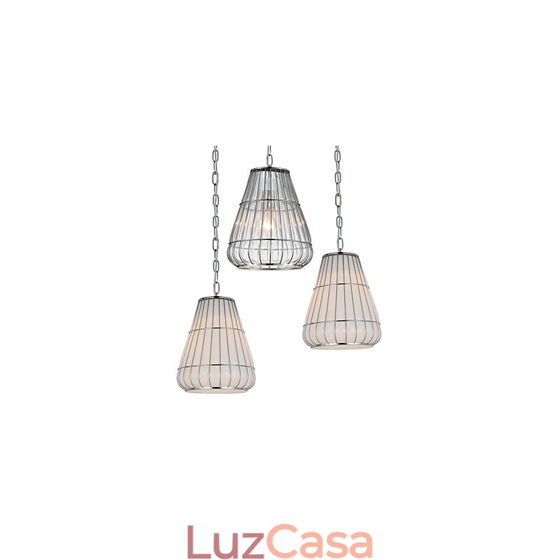 Lustre moderno contemporâneo de vidro cromado