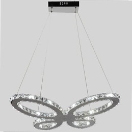Lustre moderno contemporâneo de metal cromado