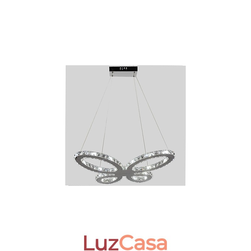 Lustre moderno contemporâneo de metal cromado