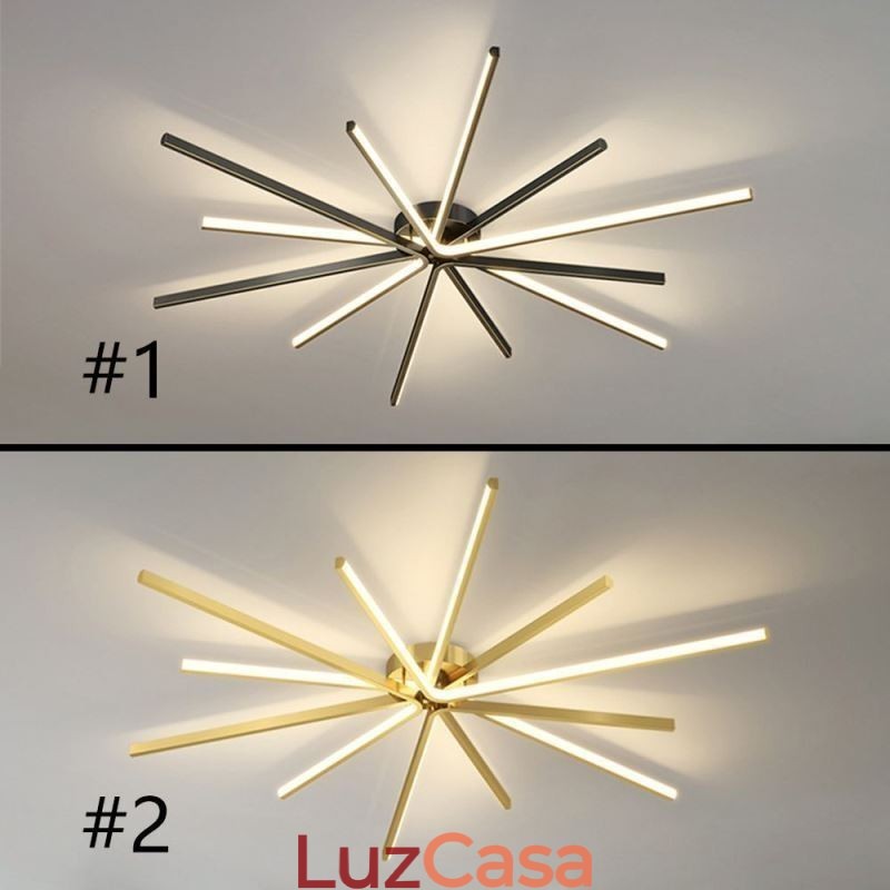 Luminária de teto minimalista moderna com fogos de artifício embutida