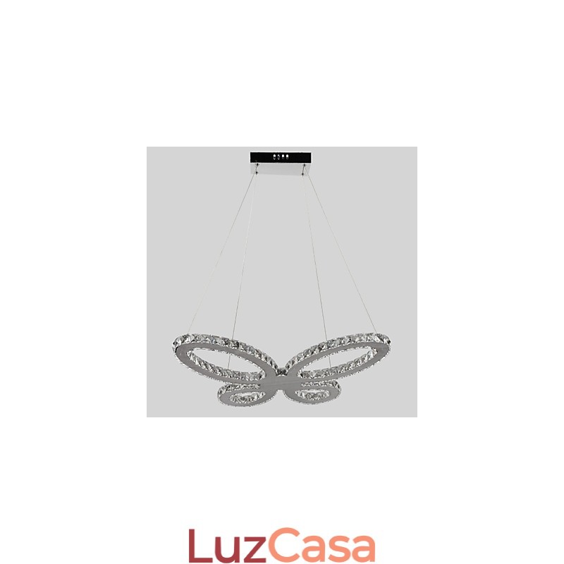 Lustre moderno contemporâneo de metal cromado
