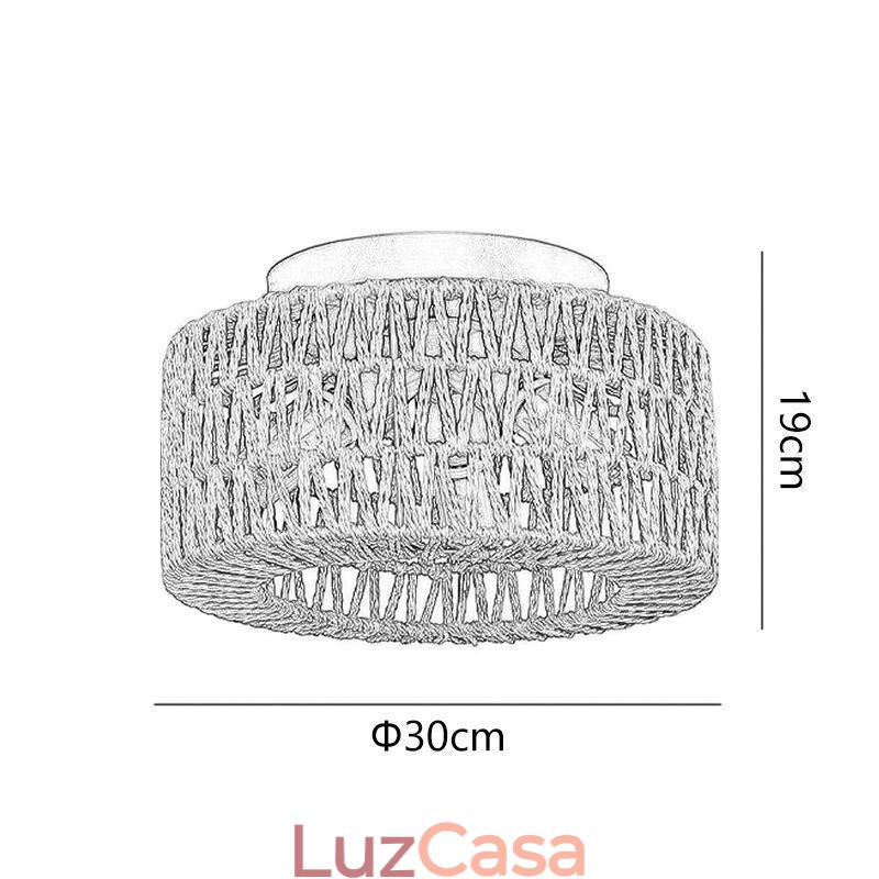 Luminária de teto estilo country embutida americana com gaiola trançada