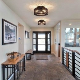 Luminária de teto estilo country embutida americana com gaiola trançada