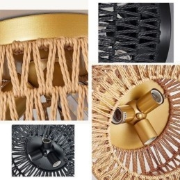 Luminária de teto estilo country embutida americana com gaiola trançada