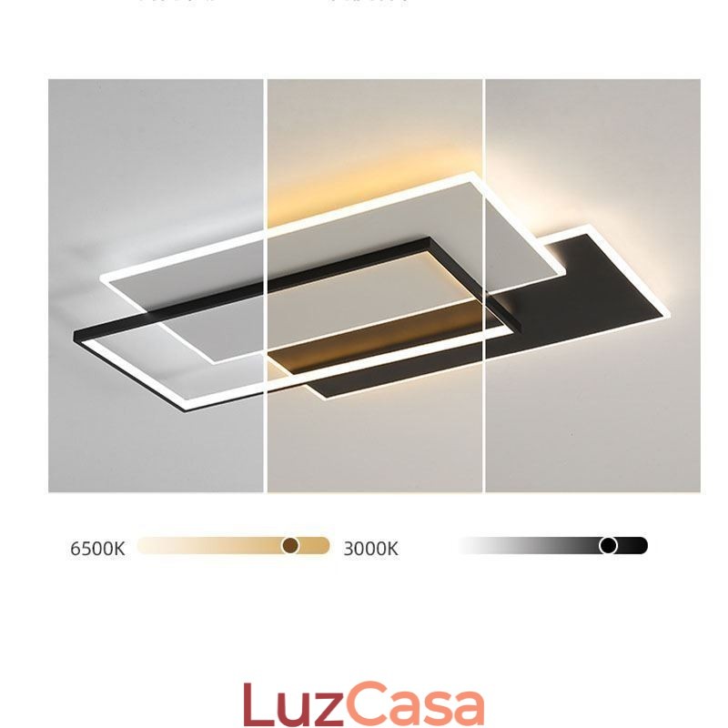 Luminária de teto quadrada acrílica minimalista embutida