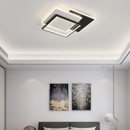 Luminária de teto quadrada acrílica minimalista embutida 40 50 cm
