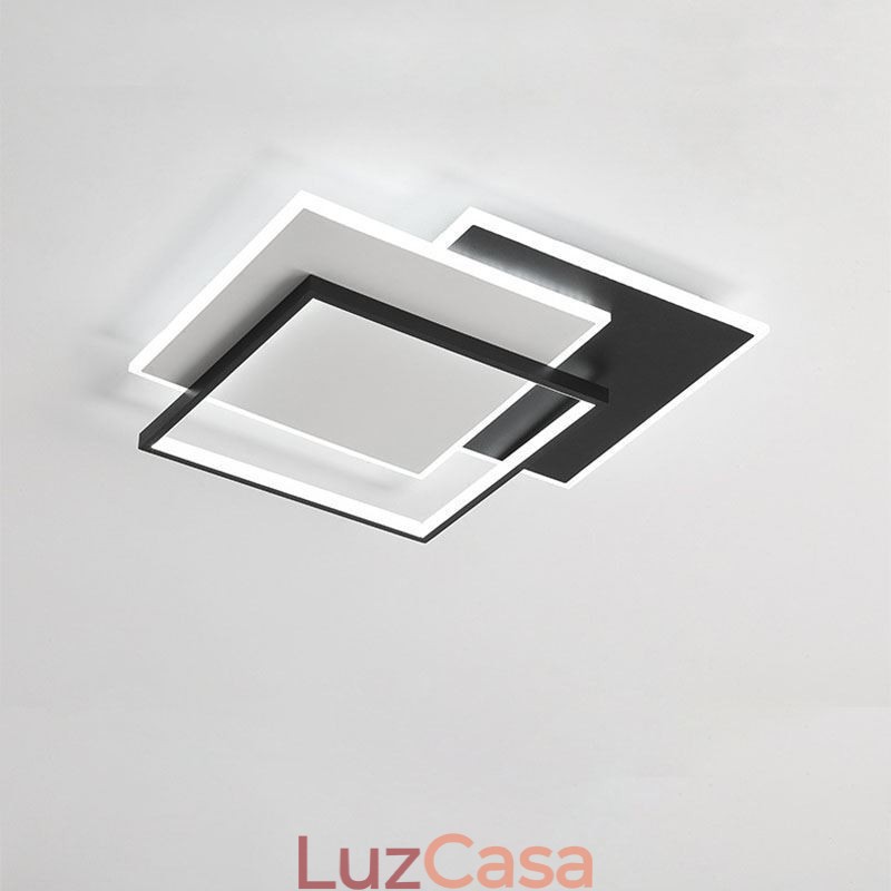 Luminária de teto quadrada acrílica minimalista embutida 40 50 cm