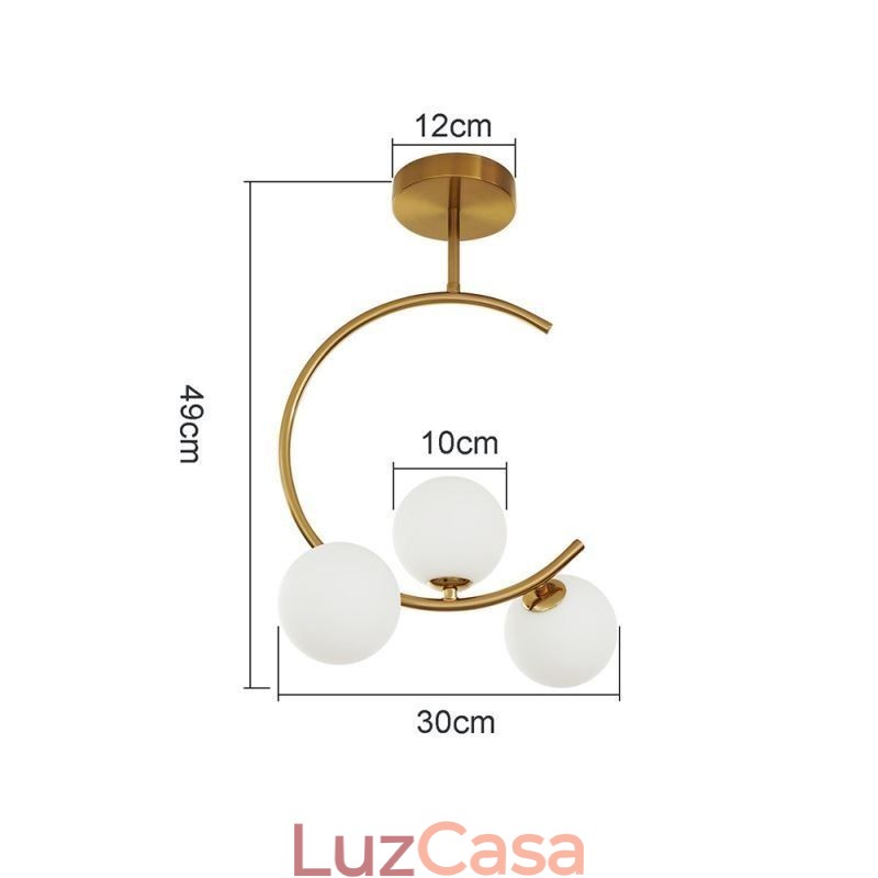Luminária de teto moderna e simples embutida de três cabeças em vidro branco leitoso G9 5W