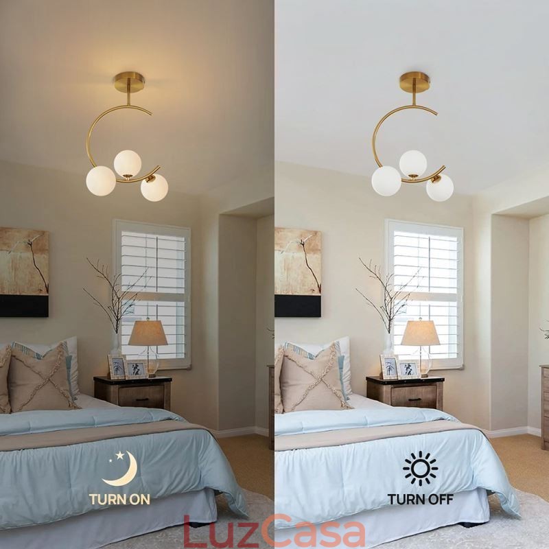 Luminária de teto moderna e simples embutida de três cabeças em vidro branco leitoso G9 5W