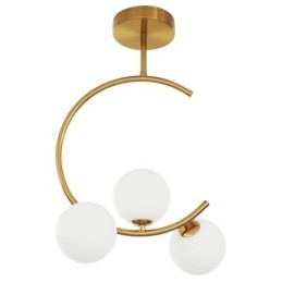 Luminária de teto moderna e simples embutida de três cabeças em vidro branco leitoso G9 5W