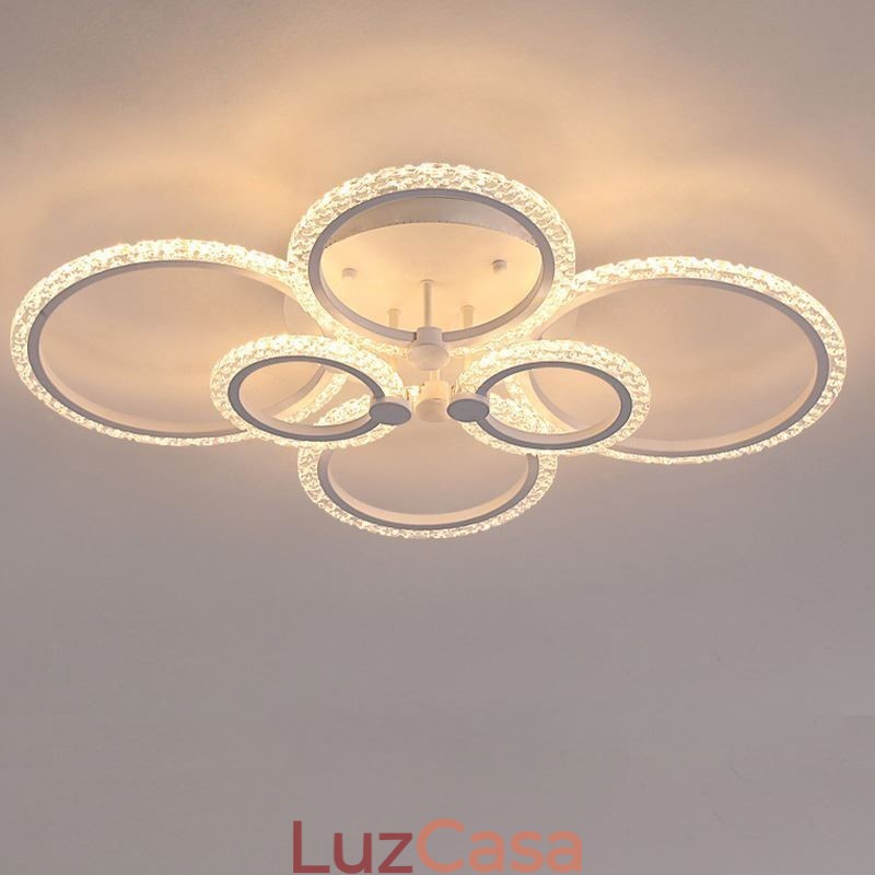 Luminária de teto em acrílico com flor circular minimalista moderna embutida