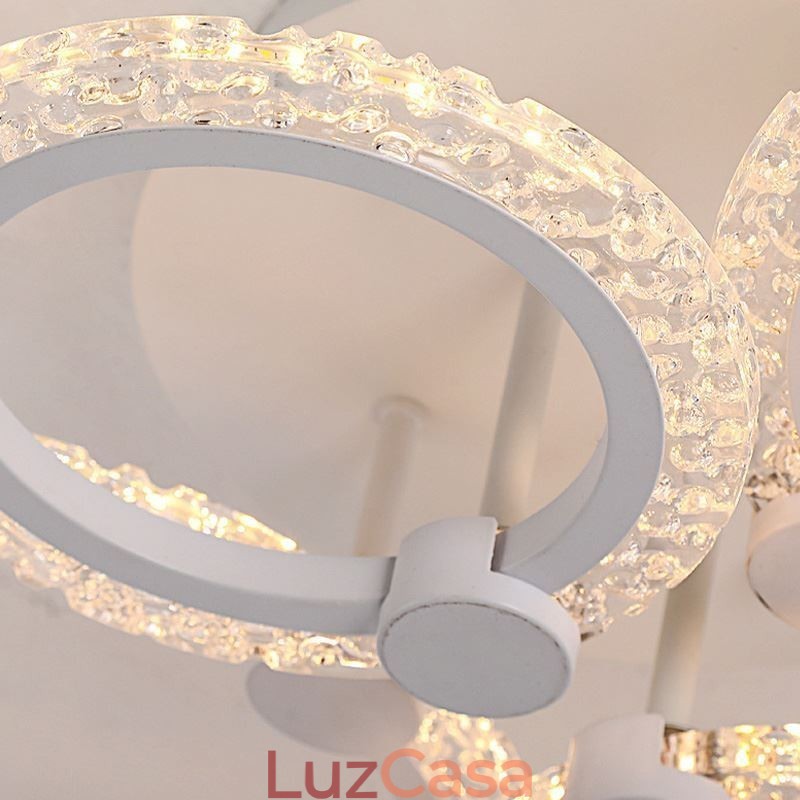 Luminária de teto em acrílico com flor circular minimalista moderna embutida