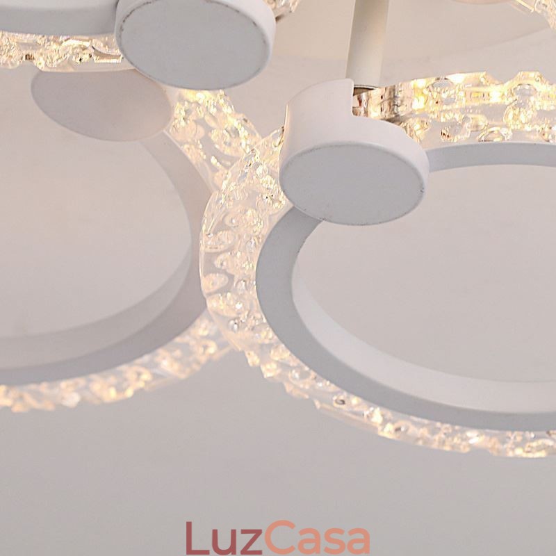 Luminária de teto em acrílico com flor circular minimalista moderna embutida