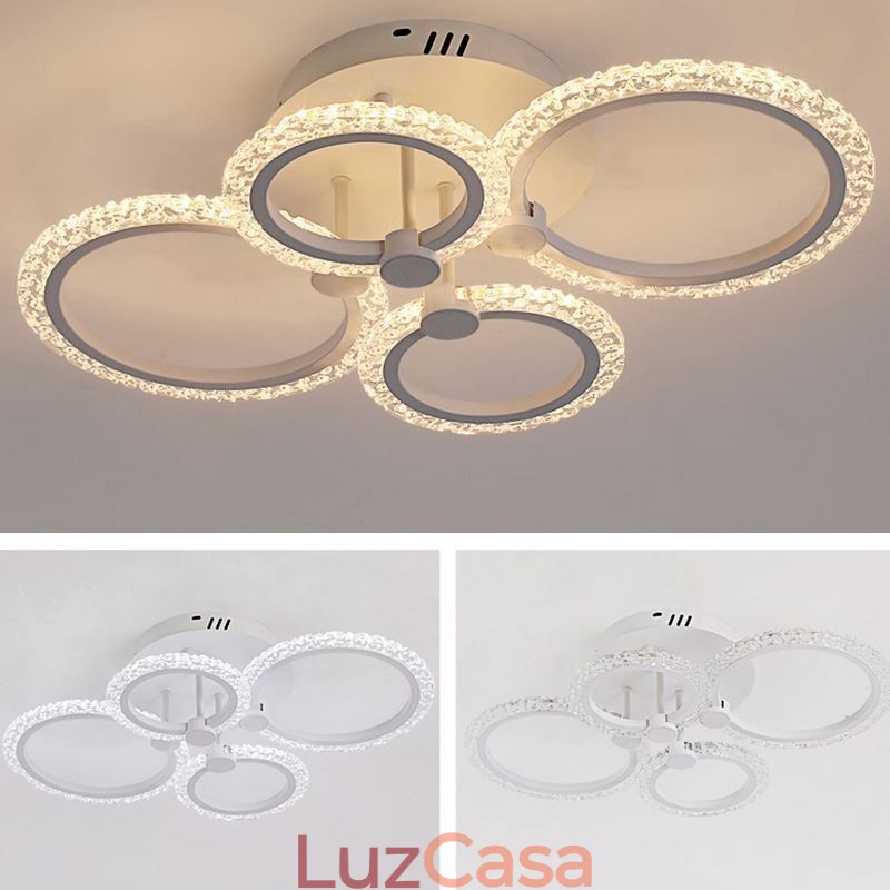 Luminária de teto em acrílico com flor circular minimalista moderna embutida