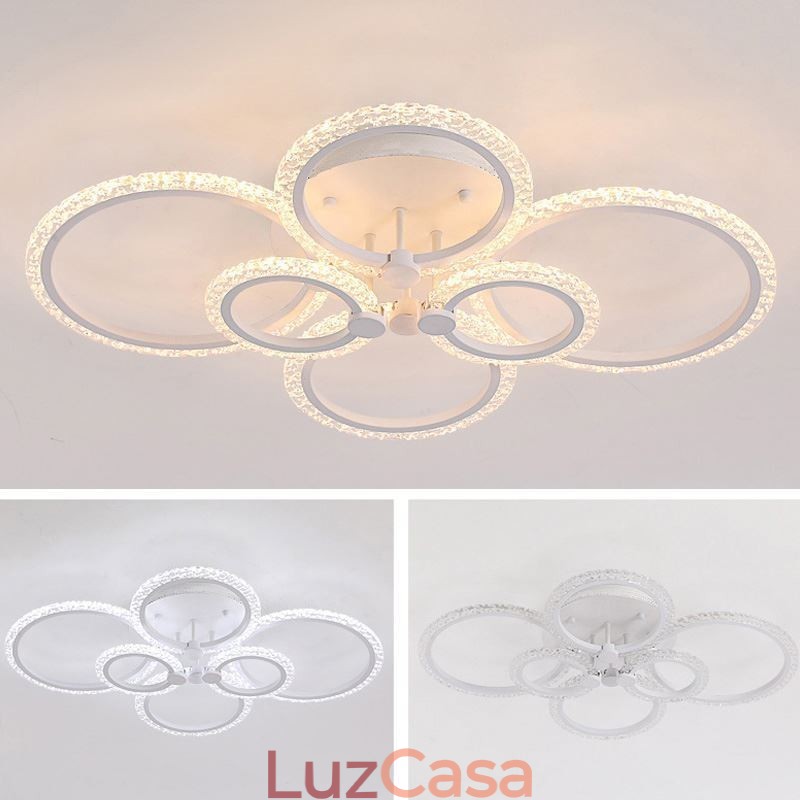 Luminária de teto em acrílico com flor circular minimalista moderna embutida