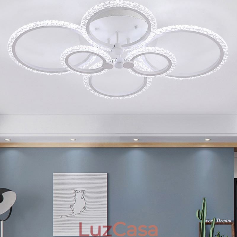 Luminária de teto em acrílico com flor circular minimalista moderna embutida