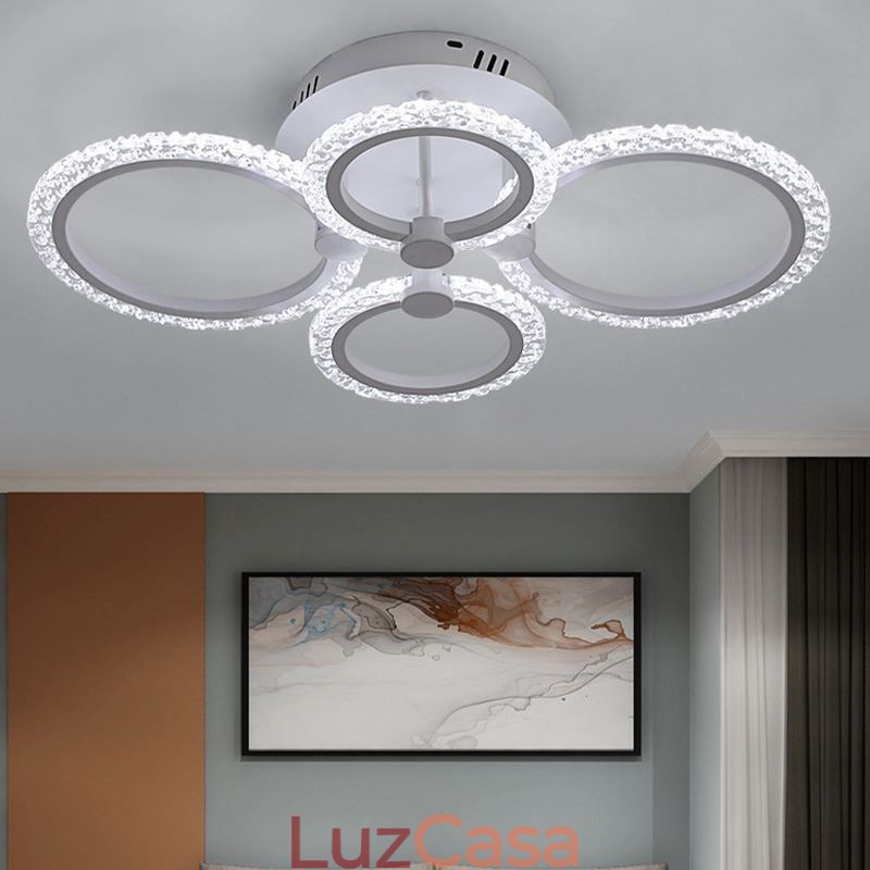 Luminária de teto em acrílico com flor circular minimalista moderna embutida