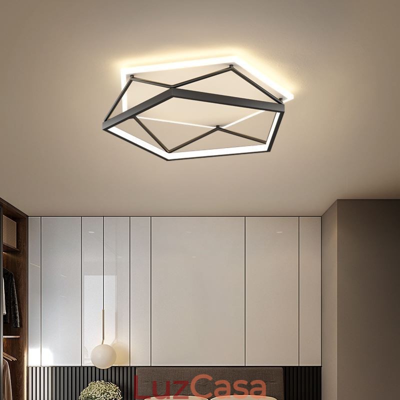 Luminária de teto tridimensional oca embutida 55cm