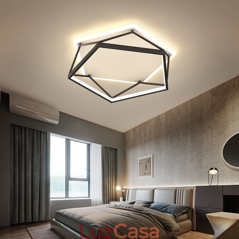 Luminária de teto tridimensional oca embutida 55cm