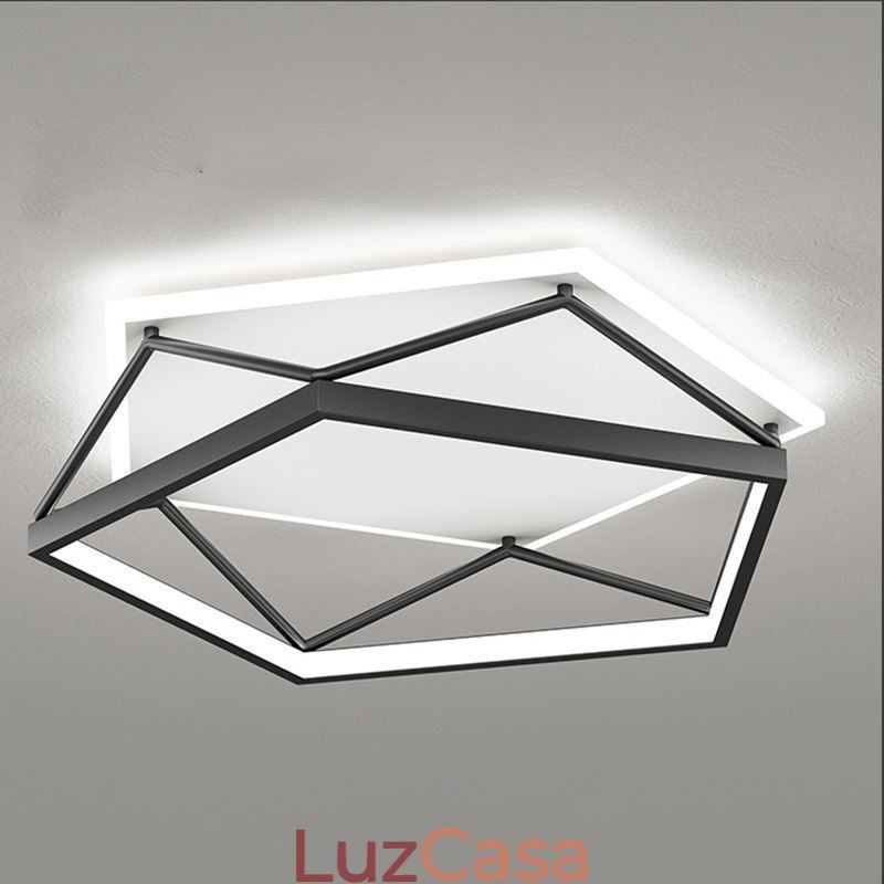 Luminária de teto tridimensional oca embutida 55cm