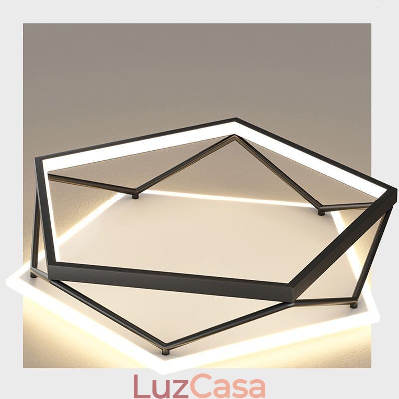Luminária de teto tridimensional oca embutida 55cm
