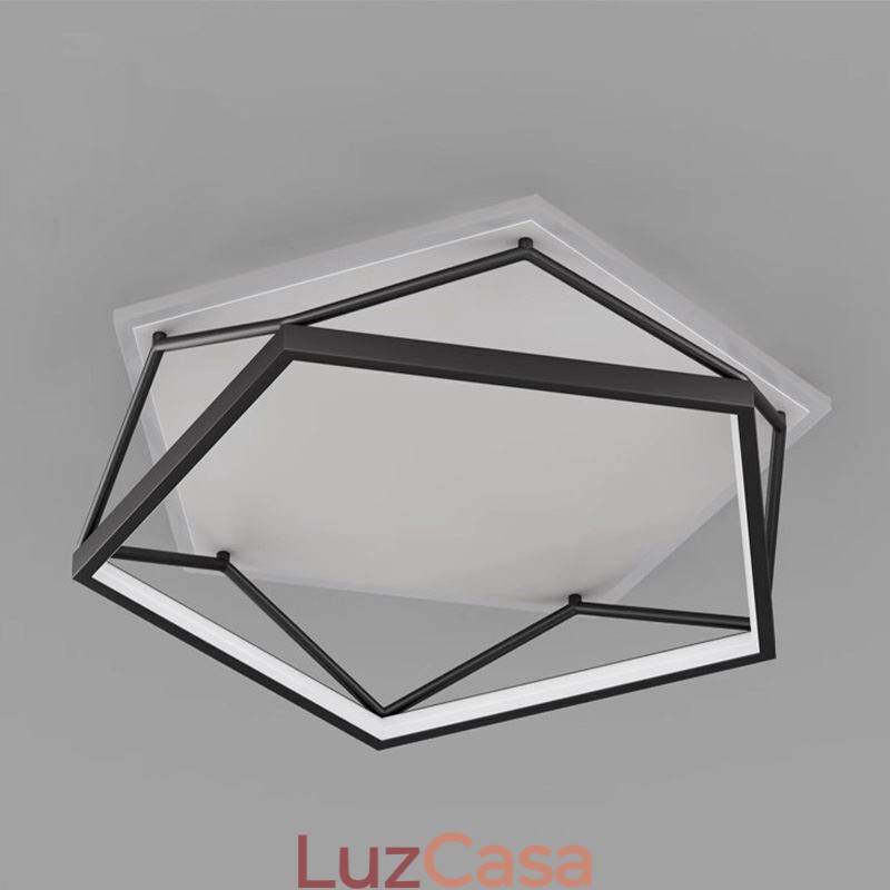 Luminária de teto tridimensional oca embutida 55cm