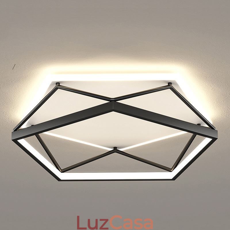 Luminária de teto tridimensional oca embutida 55cm