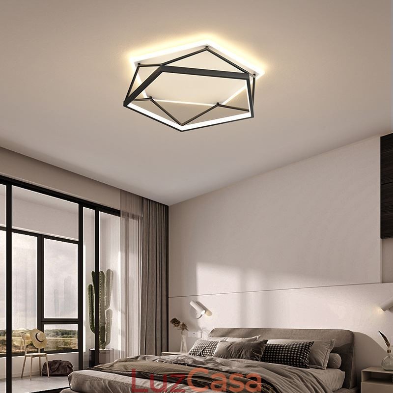 Luminária de teto tridimensional oca embutida 55cm