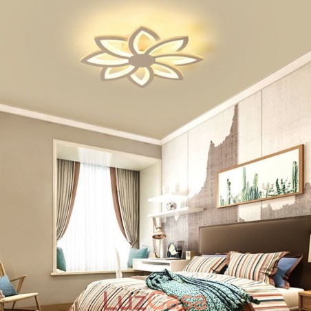 Luminária de teto em acrílico com flor atraente e montagem embutida de 55 cm Luminária de teto em acrílico com flor atraente e montagem embutida de 55 cm