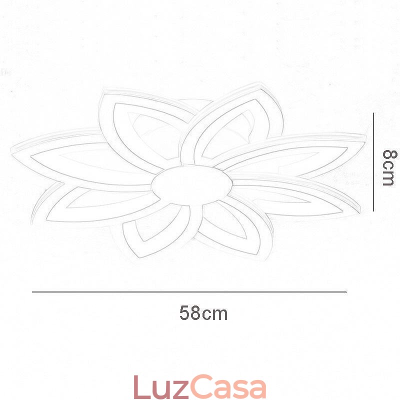 Luminária de teto em acrílico com flor atraente e montagem embutida de 55 cm