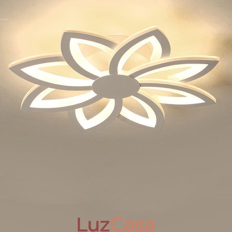 Luminária de teto em acrílico com flor atraente e montagem embutida de 55 cm