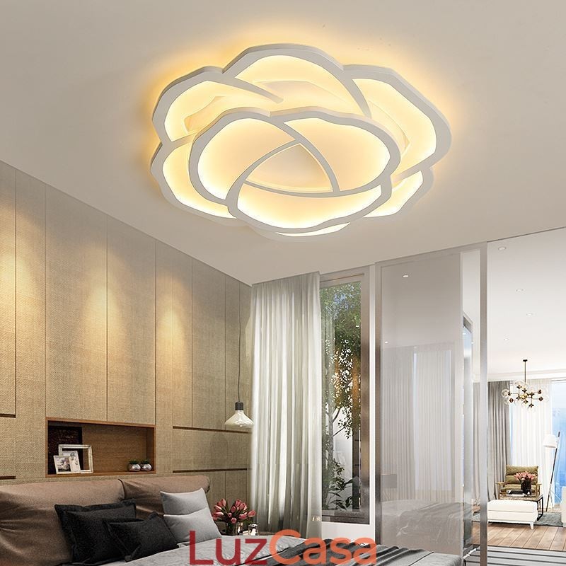 Luminária de teto em acrílico rosa simples moderna de montagem embutida 52 cm