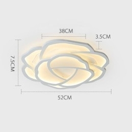 Luminária de teto em acrílico rosa simples moderna de montagem embutida 52 cm