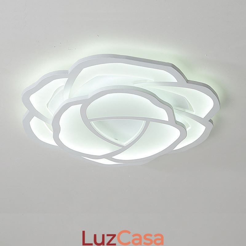 Luminária de teto em acrílico rosa simples moderna de montagem embutida 52 cm