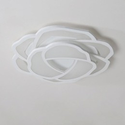 Luminária de teto em acrílico rosa simples moderna de montagem embutida 52 cm