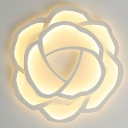 Luminária de teto em acrílico rosa simples moderna de montagem embutida 52 cm