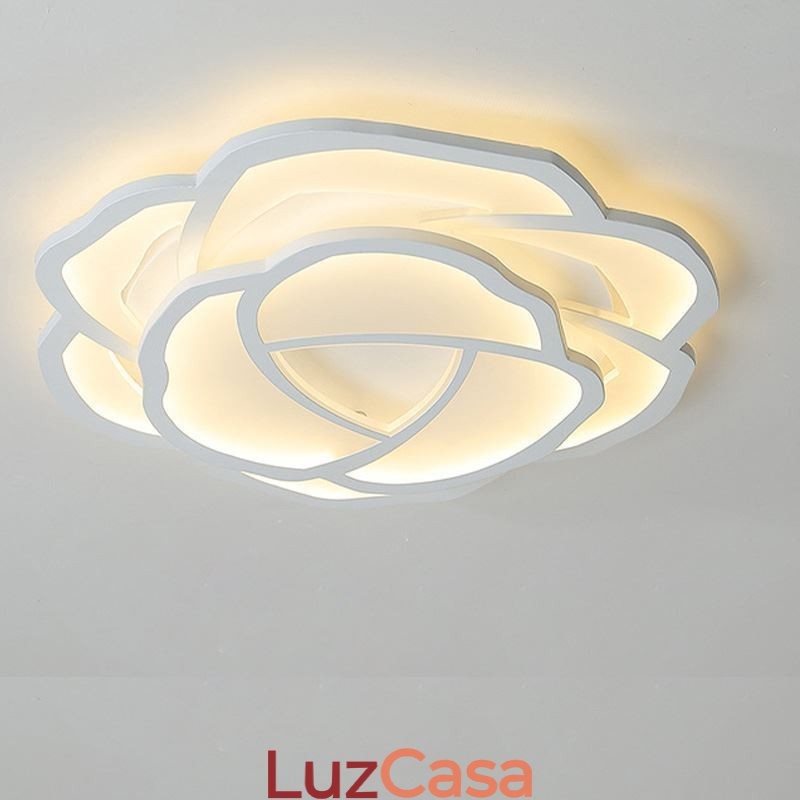 Luminária de teto em acrílico rosa simples moderna de montagem embutida 52 cm