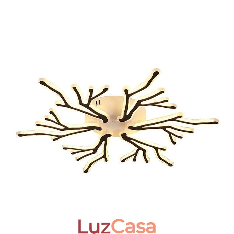 Luminária de teto de acrílico com ramificação embutida