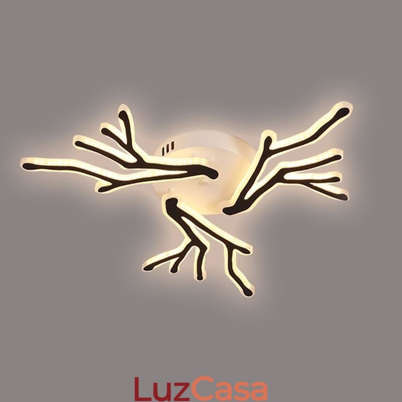 Luminária de teto de acrílico com ramificação embutida