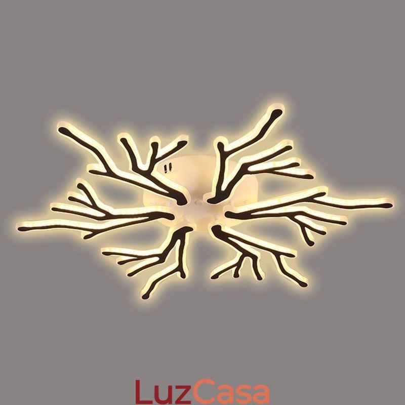 Luminária de teto de acrílico com ramificação embutida