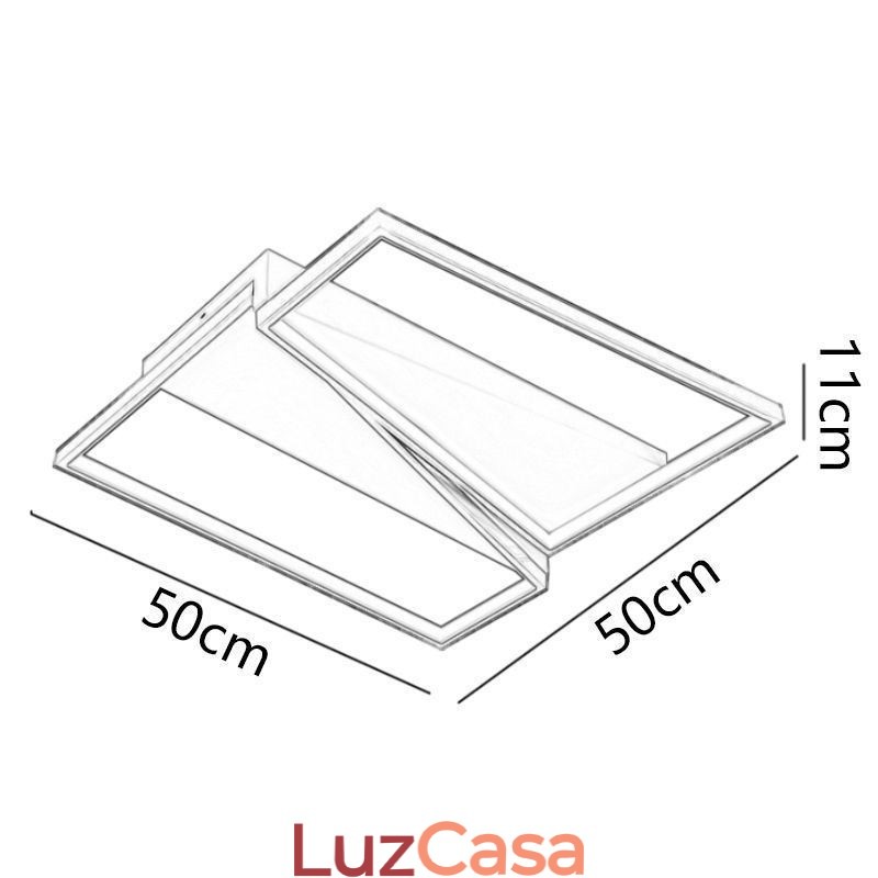 Luminária de teto trapézio em mosaico minimalista de montagem embutida