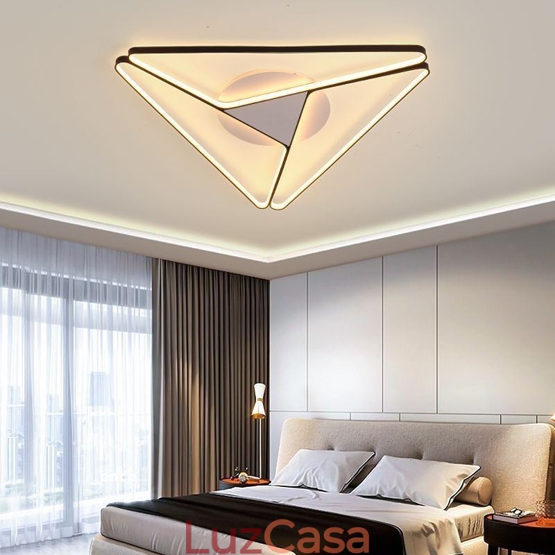 Luminária de teto triangular minimalista embutida