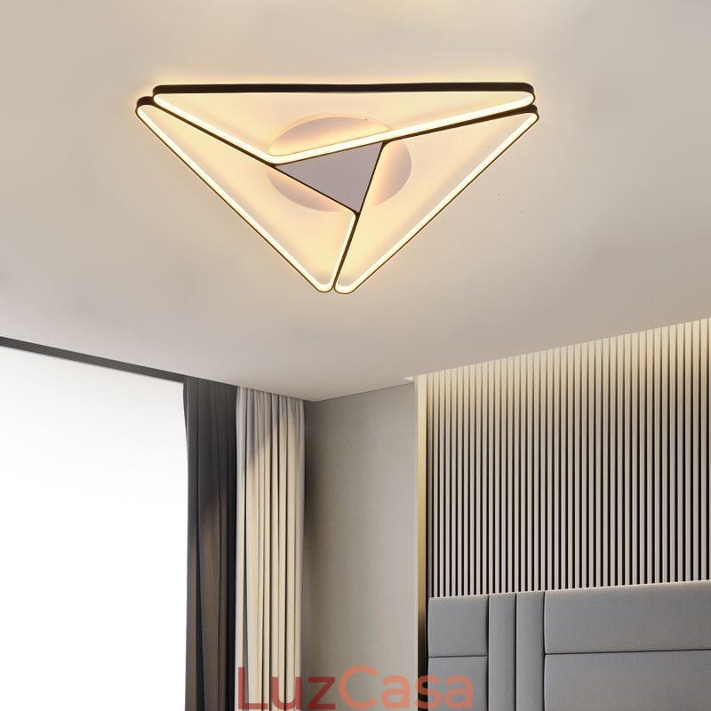 Luminária de teto triangular minimalista embutida