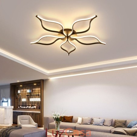 Luminária de teto minimalista com cinco folhas e flor embutida Luminária de teto minimalista com cinco folhas e flor embutida