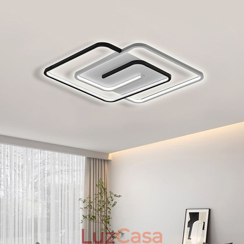 Luminária de teto quadrada acrílica embutida