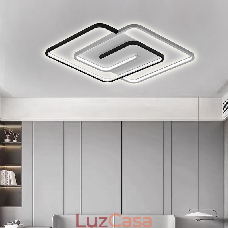 Luminária de teto quadrada acrílica embutida