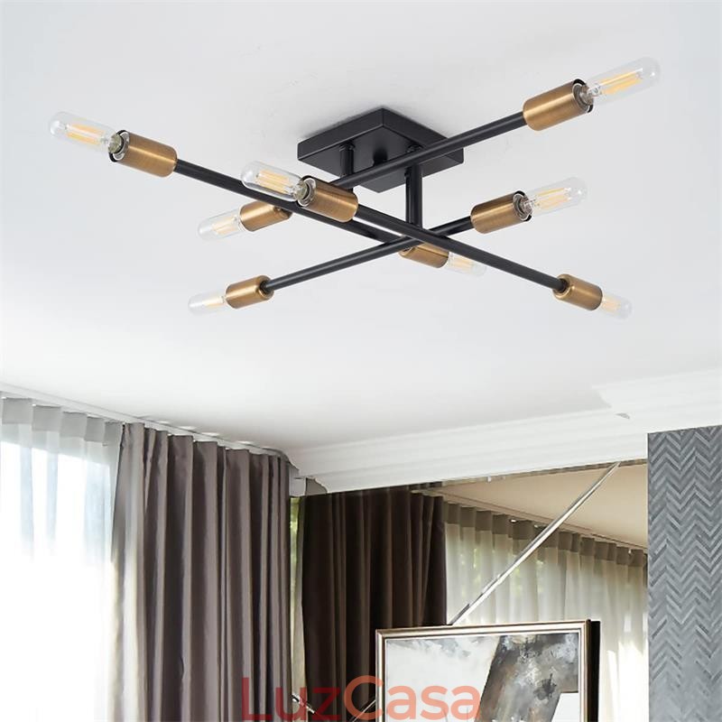Luz de teto decorativa estilo industrial americano de montagem embutida retrô country