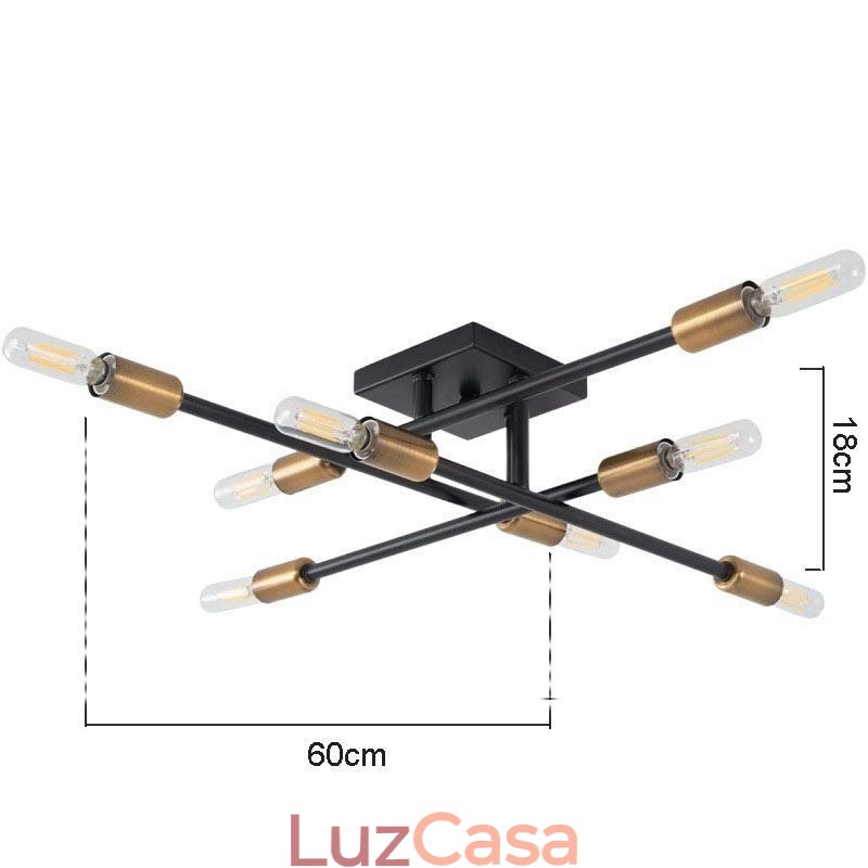 Luz de teto decorativa estilo industrial americano de montagem embutida retrô country